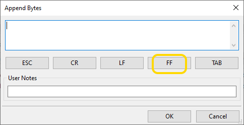 Setting up the append bytes