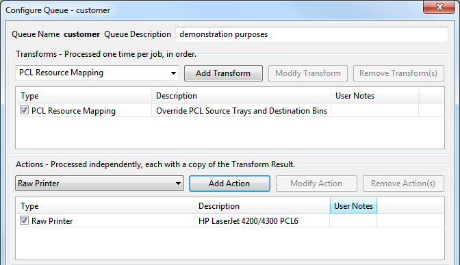 customer queue config