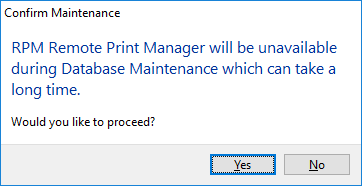 Confirm Maintenance