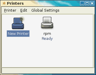 CUPS printers available in the CUPS administration tool