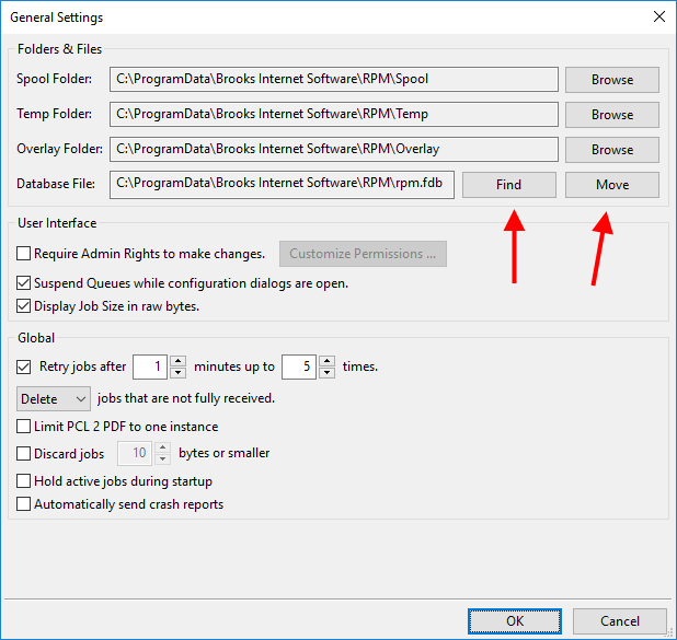 Database file path in General Settings