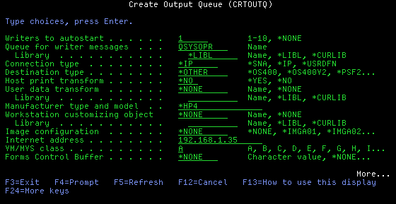 Create Output Queue