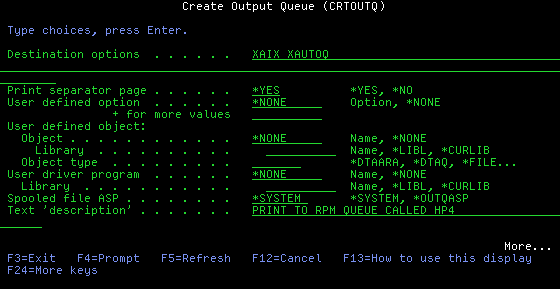 Create Output Queue