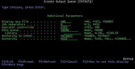 Create Output Queue