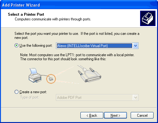 Port wizard select printer port