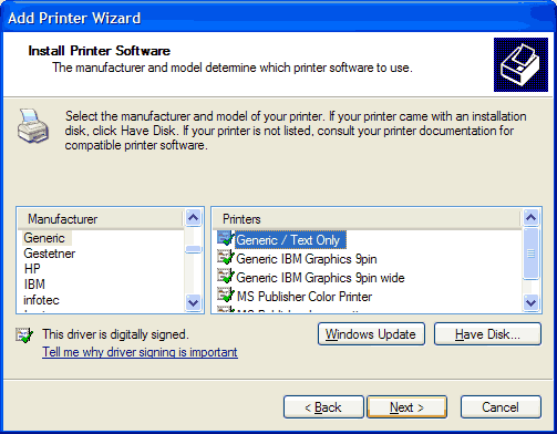 Port wizard install printer software