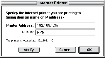 Internet Printer setup