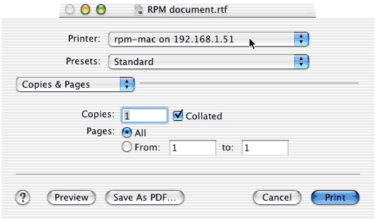 Printing from Mac to RPM