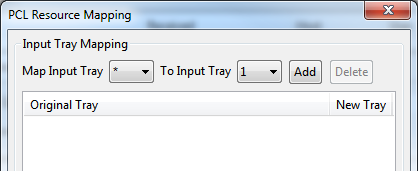 pcl resource mapping input trays