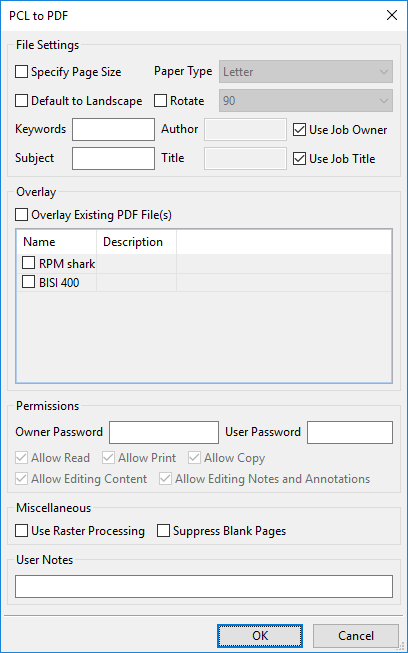 pcl to pdf transform