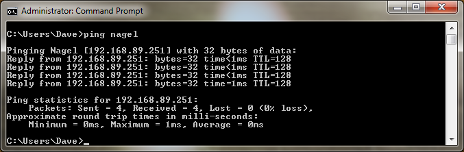 pinging network host nagel