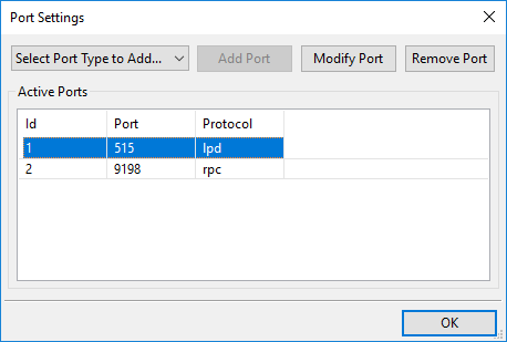 Port settings