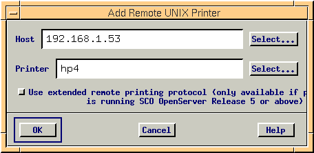 Setup remote printer