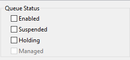 Queue status with disabled queue
