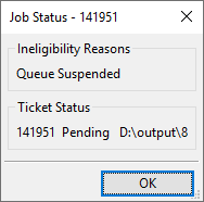 Job status in suspended queue