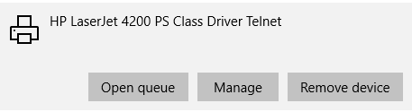 Selecting a printer in Windows printer list