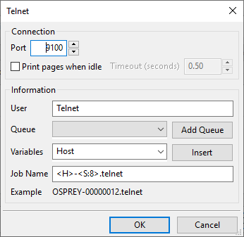 Telnet port setup