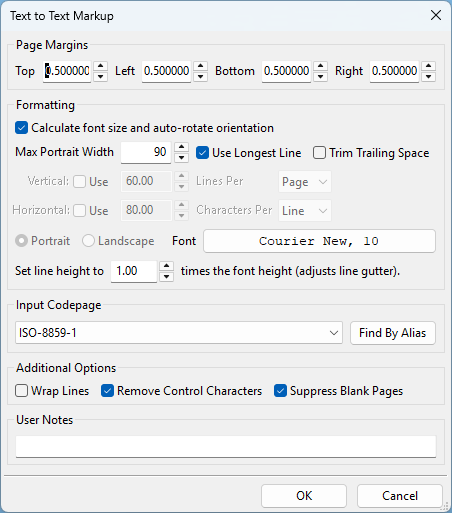 Text to text markup