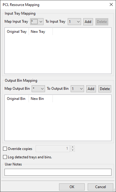 PCL resource mapping